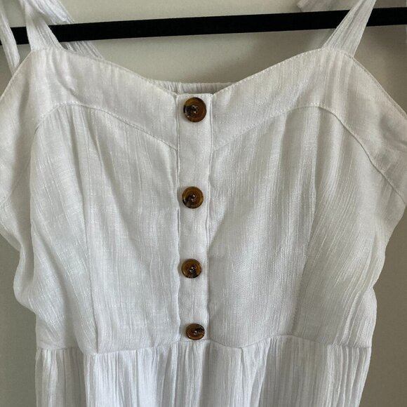 Copy Mlle Gabrielle White Rayon Blend Gauze Button Maxi Dress Lined Size XL - Picture 3 of 5